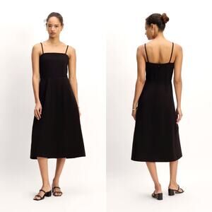 Everlane The Dream Everywhere Dress Ponte Knit Black Women's Large NWOT A-Line